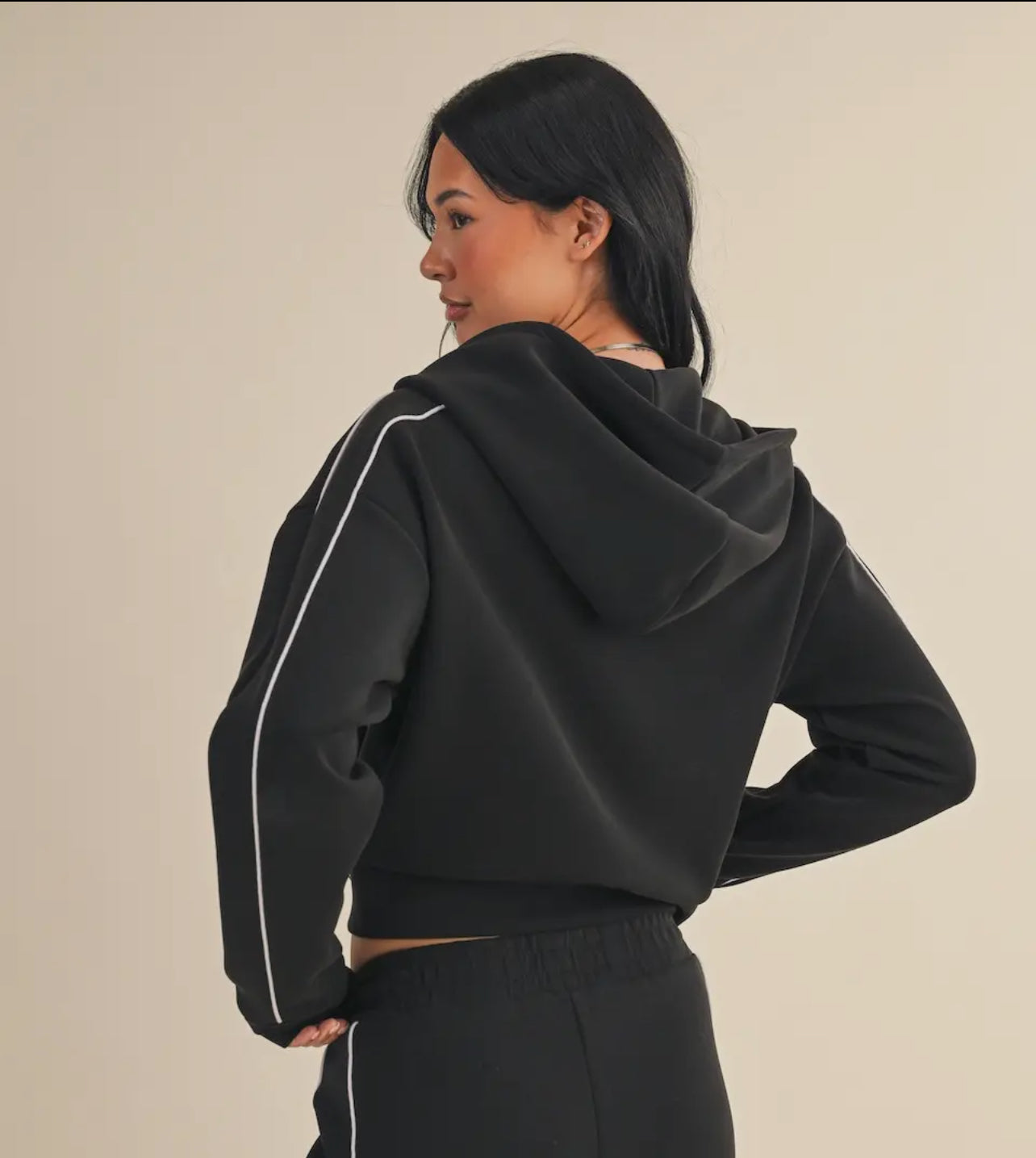 Praying Moms Club Super Soft Hoodie with Piping-Black